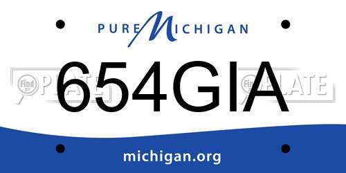 654GIA Michigan License Plate