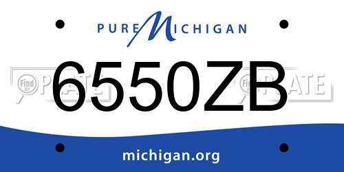 6550ZB Michigan License Plate