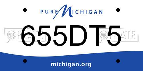 655DT5 Michigan License Plate