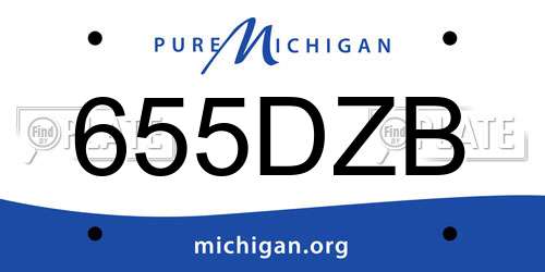 655DZB Michigan License Plate