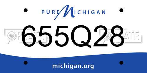 655Q28 Michigan License Plate