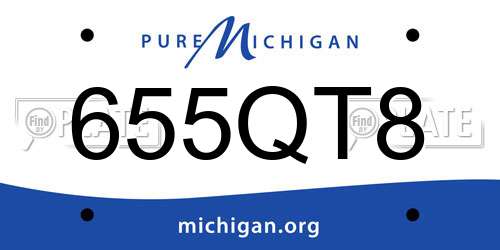 655QT8 Michigan License Plate