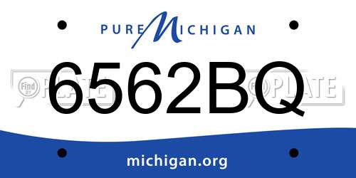 6562BQ Michigan License Plate