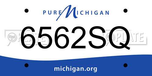 6562SQ Michigan License Plate