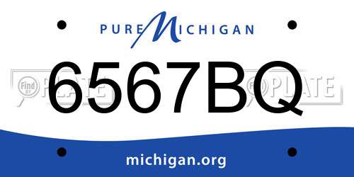 6567BQ Michigan License Plate