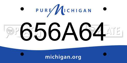 656A64 Michigan License Plate
