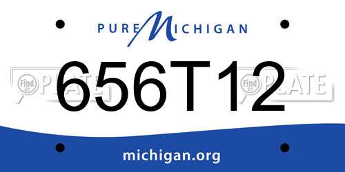 656T12 Michigan License Plate