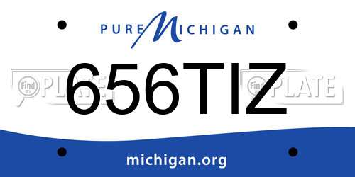 656TIZ Michigan License Plate