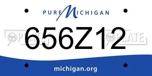 656Z12 Michigan License Plate
