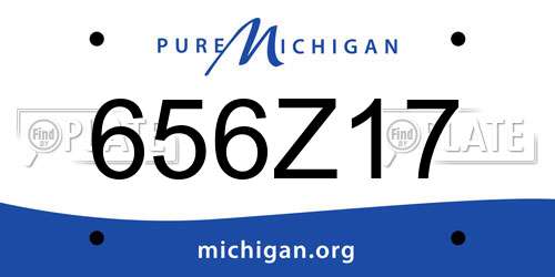 656Z17 Michigan License Plate
