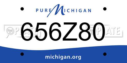 656Z80 Michigan License Plate