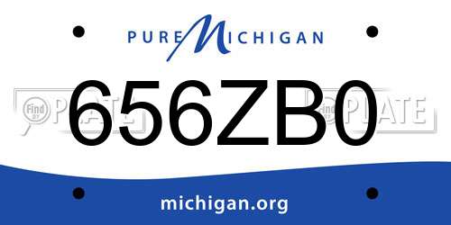 656ZB0 Michigan License Plate