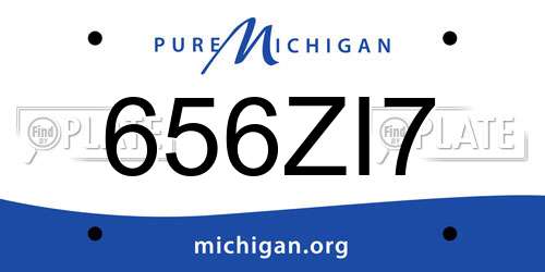 656ZI7 Michigan License Plate