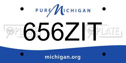 656ZIT Michigan License Plate