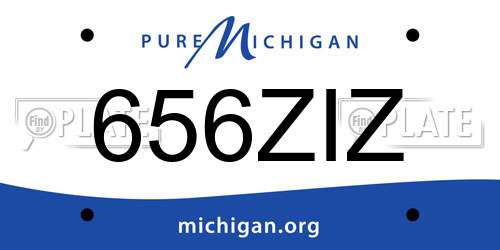 656ZIZ Michigan License Plate