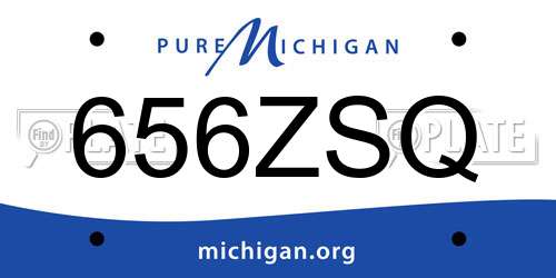 656ZSQ Michigan License Plate