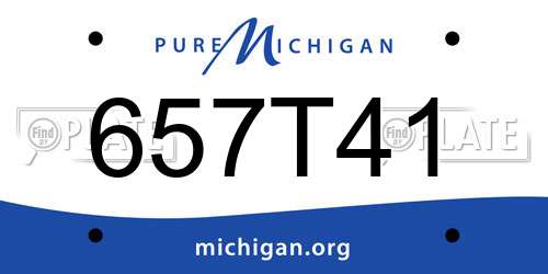 657T41 Michigan License Plate