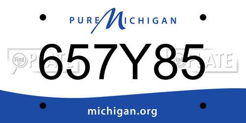 657Y85 Michigan License Plate
