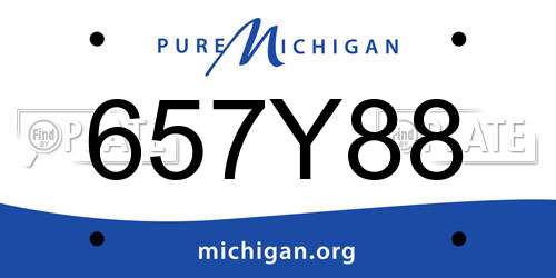 657Y88 Michigan License Plate
