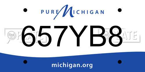 657YB8 Michigan License Plate