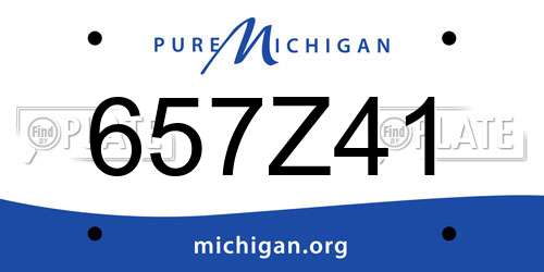 657Z41 Michigan License Plate