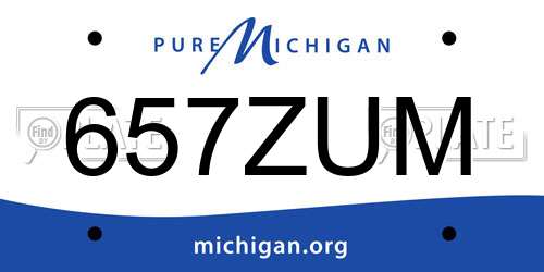 657ZUM Michigan License Plate