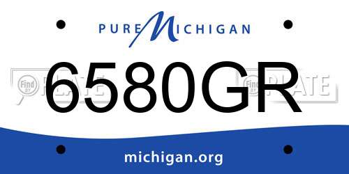 6580GR Michigan License Plate