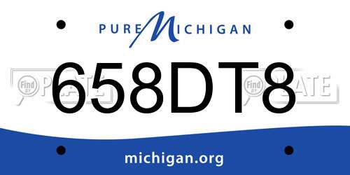 658DT8 Michigan License Plate