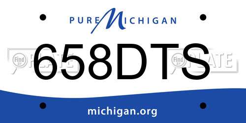 658DTS Michigan License Plate