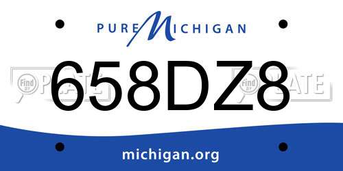 658DZ8 Michigan License Plate