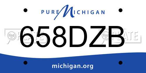 658DZB Michigan License Plate