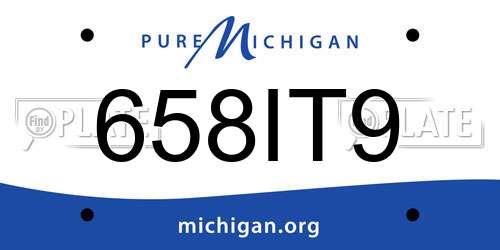 658IT9 Michigan License Plate