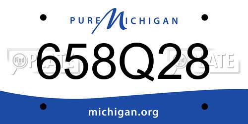 658Q28 Michigan License Plate