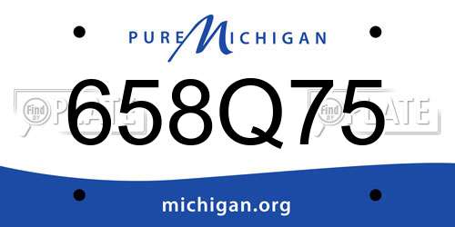 658Q75 Michigan License Plate