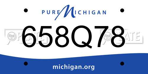 658Q78 Michigan License Plate