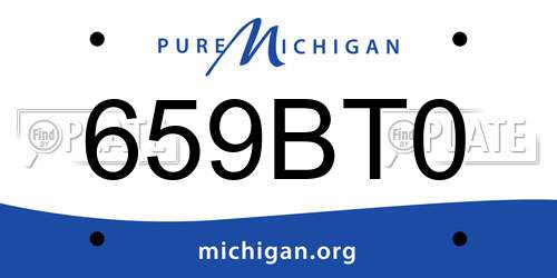659BT0 Michigan License Plate