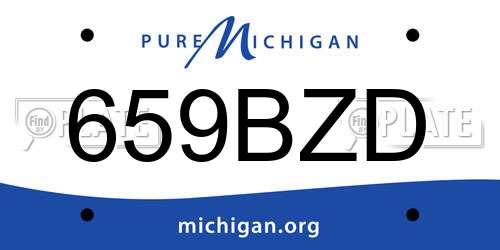 659BZD Michigan License Plate
