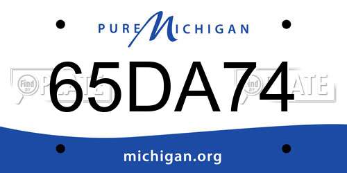 65DA74 Michigan License Plate