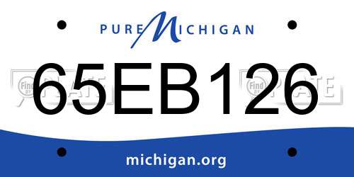 65EB126 Michigan License Plate