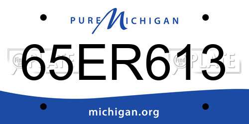65ER613 Michigan License Plate