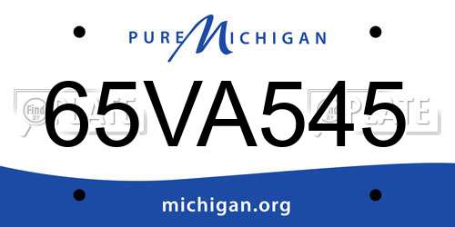 65VA545 Michigan License Plate