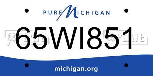 65WI851 Michigan License Plate