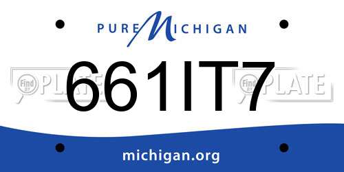 661IT7 Michigan License Plate