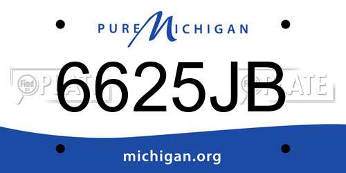 6625JB Michigan License Plate