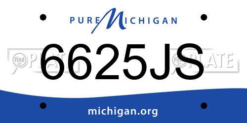 6625JS Michigan License Plate