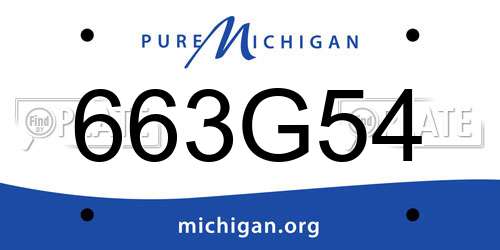 663G54 Michigan License Plate