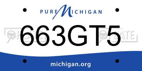 663GT5 Michigan License Plate