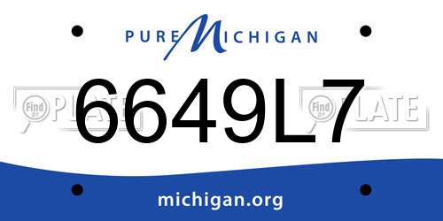 6649L7 Michigan License Plate