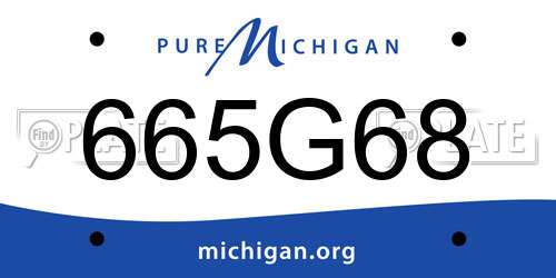 665G68 Michigan License Plate