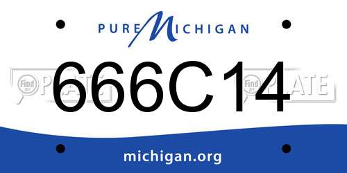 666C14 Michigan License Plate
